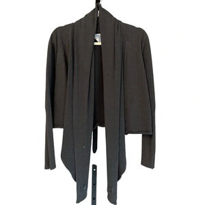 Clary Sage Organics Open Front Convertible Wrap Cardigan Slate Grey Medium
